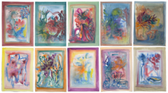 Diez apariciones de un acto de magia Acuarela sobra papel 26,5 x 37 cada una (2021)