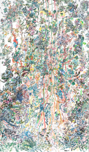 Dolores Castaño Las Erinias Acrilico sobre tela 1,45 x 90 2017