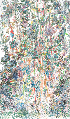 Dolores Castaño Las Erinias Acrilico sobre tela 1,45 x 90 2017