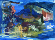 Entre la cosa y el ojo (4) óleo sobre papel 50 x 70 cm