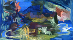 Entre la cosa y el ojo (4) óleo sobre papel 50 x 70 cm