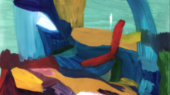 Entre la cosa y el ojo óleo sobre papel 50 x 70