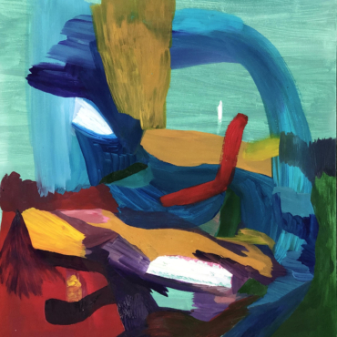 Entre la cosa y el ojo óleo sobre papel 50 x 70