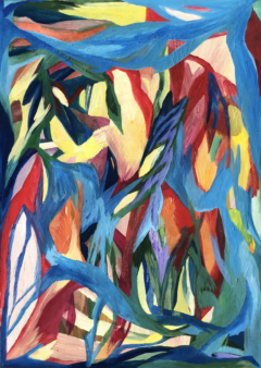 entre la cosa y el ojo óleo sobre papel 50 x 70 cm