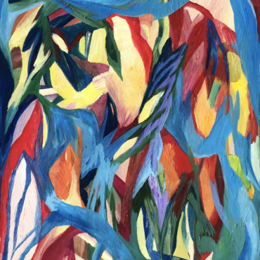 entre la cosa y el ojo óleo sobre papel 50 x 70 cm