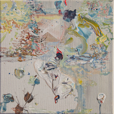 geisha acrilico sobre tela 50 x 50